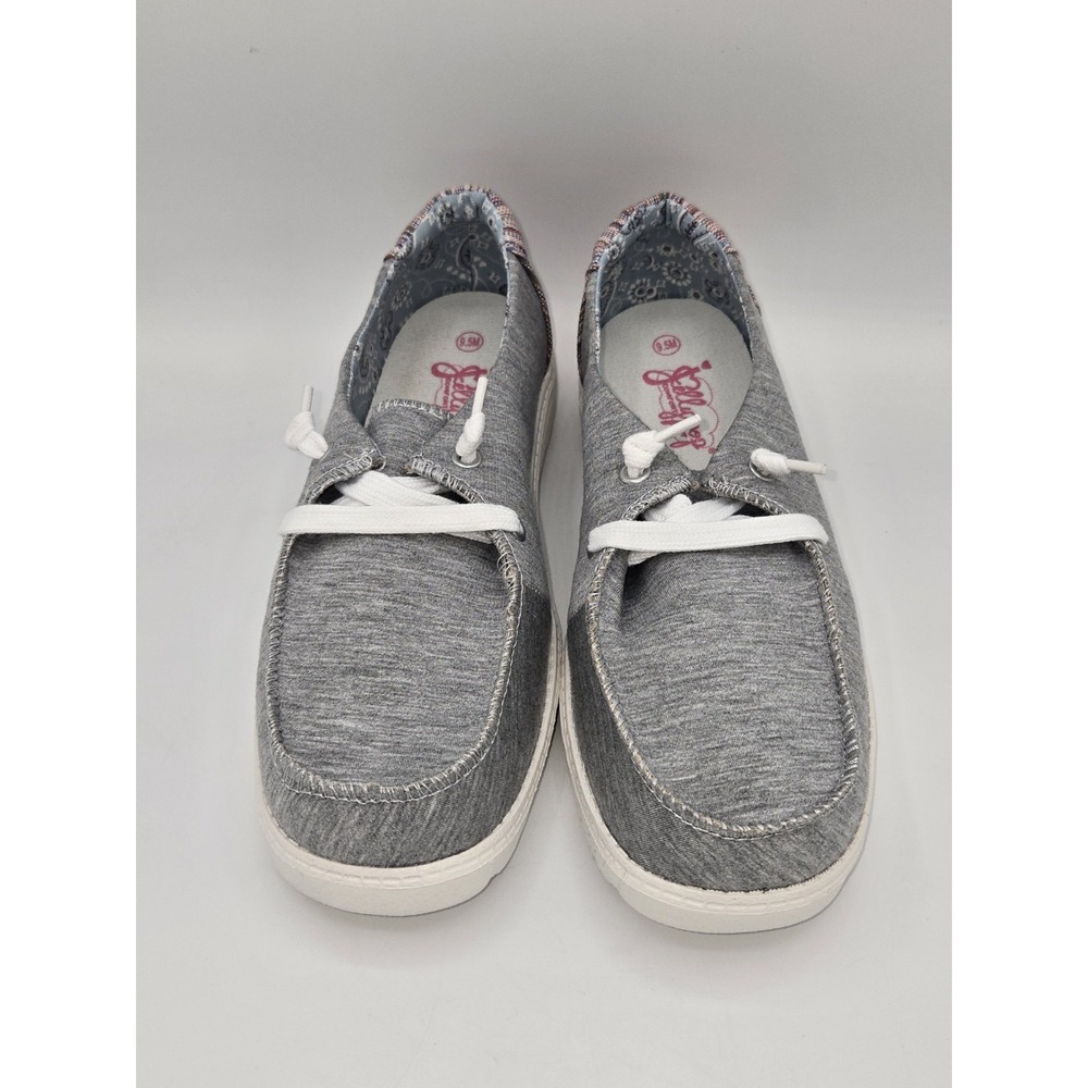 Jellypop Los Angeles‎ Casual Canvas Boat Shoes Gray Comfort Loafers Size 9.5